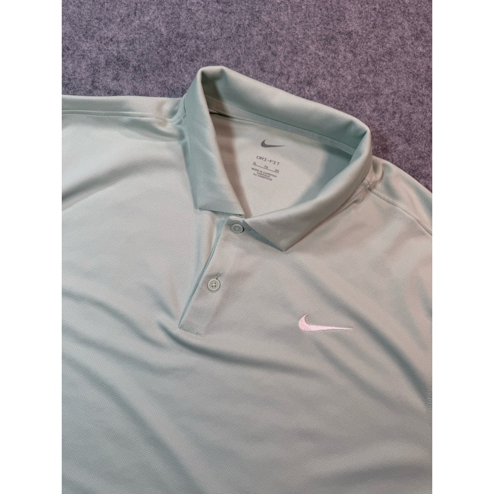 Nike Dri-FIT Polo Shirt Mens XL Mint Green Short Sleeve Golf Performance Top